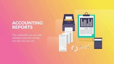 AE模板-Accounting Reports会计报告扁平卡通场景背景