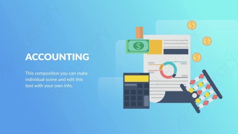 AE模板-Accounting会计扁平卡通场景背景