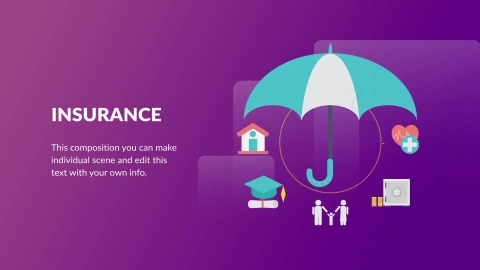 AE模板-Insurance保险扁平卡通场景背景