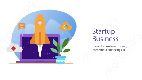 AE模板-04_Startup启动扁平卡通图标场景背景