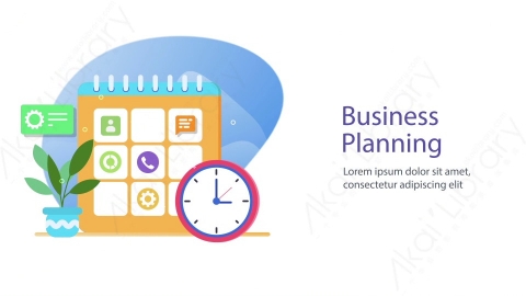 AE模板-18_Business onthego生意经营扁平卡通图标场景背景