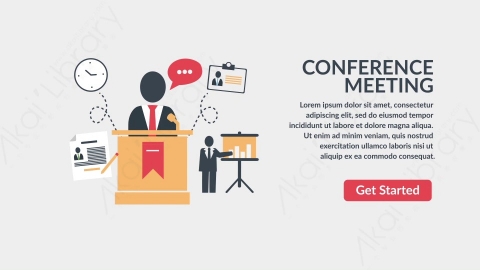 AE模板-DC_Conference_Meeting商务咨询扁平卡通图标场景背景