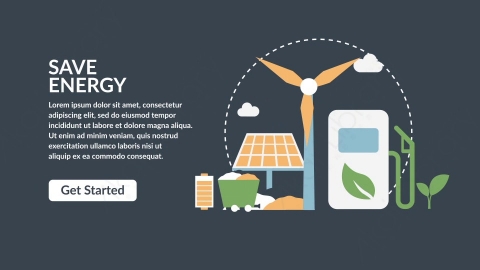 AE模板-DC_Eco_Energy生态能源扁平卡通图标场景背景
