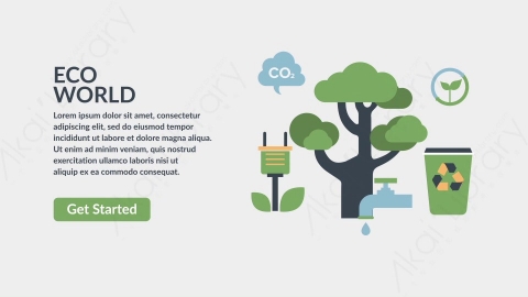 AE模板-DC_Eco_World生态能源世界扁平卡通图标场景背景