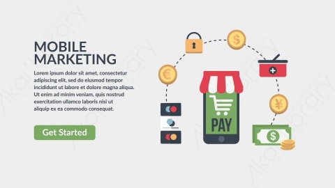 AE模板-DC_Mobile_Marketing移动营销扁平卡通图标场景背景