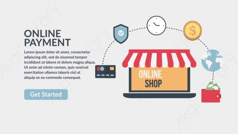 AE模板-DC_Online Payment电商在线支付扁平卡通图标场景背景