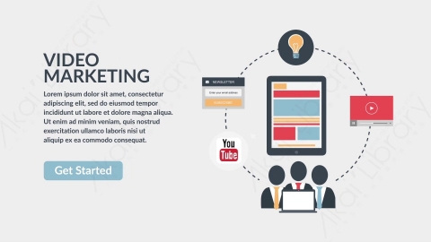 AE模板-DC_Video_Marketing视频营销扁平卡通图标场景背景