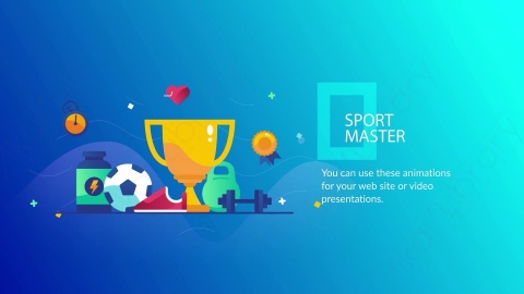 AE模板-42-sport_scene体育运动运动MG扁平元素图标场景