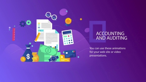 AE模板-62-accounting and auditing会计审计MG扁平元素图标场景
