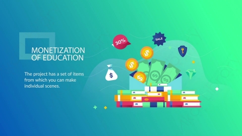 AE模板-63-monetization of education教育货币化MG扁平元素图标场景