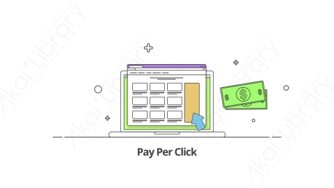 AE模板-Pay Per Click按点击付费MG扁平卡通图标场景