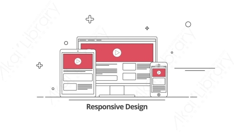 AE模板-Responsive Design响应式设计MG扁平卡通图标场景
