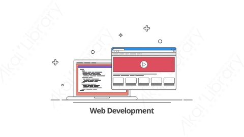 AE模板-Web Development网页网站开发MG扁平卡通图标场景