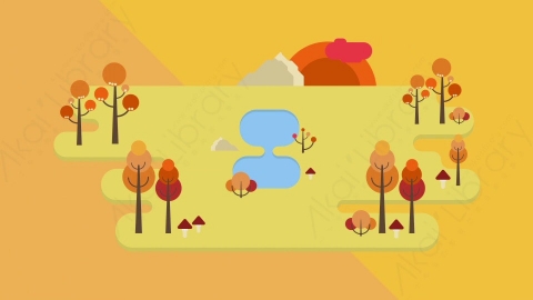 AE模板-MG扁平场景背景Autumn Scene秋天秋季