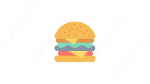 AE模板-4-Fast food汉堡MG扁平餐厅食物动画图标