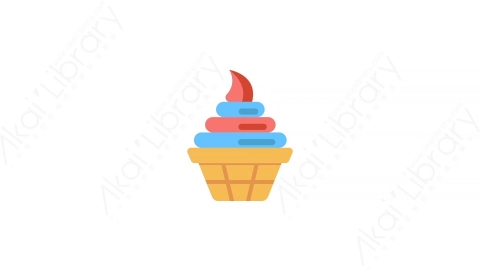 AE模板-7-Ice cream冰淇淋MG扁平餐厅食物动画图标