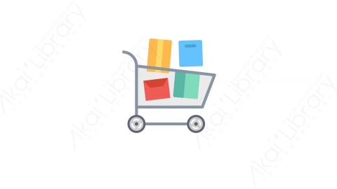 AE模板-5-Shopping cart购物车MG扁平购物电子商务动画图标
