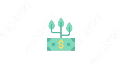 AE模板-9-Growth钞票MG扁平商业市场营销动画图标