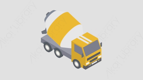 AE模板-Concrete_Mixer_Pop-up搅拌机MG扁平交通工具元素图标