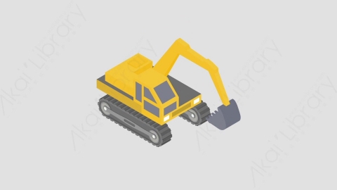 AE模板-Excavator_Pop-up挖掘机MG扁平交通工具元素图标