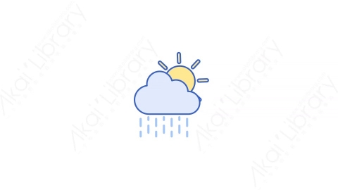 AE模板-2Sunshower下雨MG扁平天气元素图标