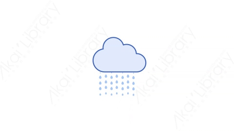 AE模板-6Rain Shower下雨MG扁平天气元素图标