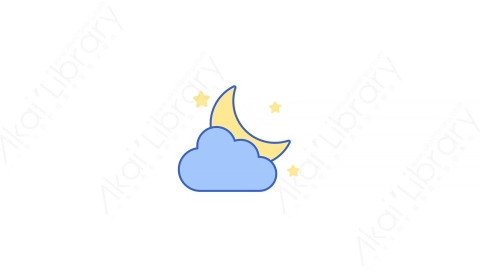 AE模板-21Partly Cloudy Night部分多云MG扁平天气元素图标