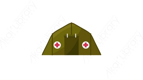 AE模板-10_ Hospital Camp医院帐篷MG扁平医学医疗元素图标