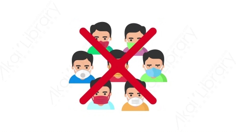 AE模板-22_ Avoid Crowded Places居家隔离MG扁平医学医疗元素图标