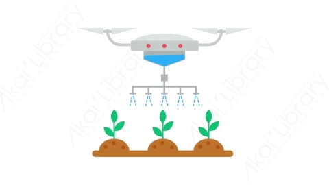 AE模板-Agriculture 无人机MG扁平科技网络元素图标