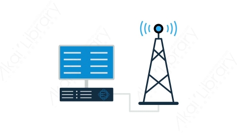 AE模板-Telecommunication Maintenance电信维修MG扁平科技网络元素图标