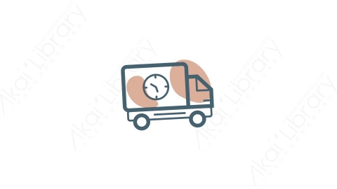 AE模板-23_Delivery货车MG扁平日常生活元素图标