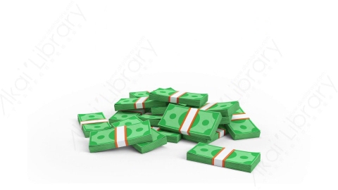 AE模板-MG三维立体元素图标MONEY STACKS钞票