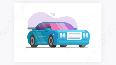图片素材-跑车赛车汽车色彩丰富的插画