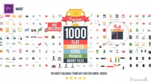 PR基本图形预设-1000组扁平化图标ICON动画Pr基本图形预设