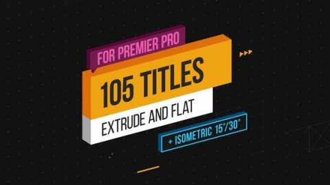 PR基本图形预设-130组三维挤出等距文字标题Premiere字幕动画Mogrt预设