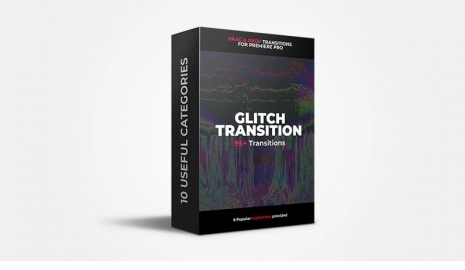 PR模板-95组抖音故障马赛克旋转拉伸视频转场预设95+ Glitch Transitions – Premiere Pro