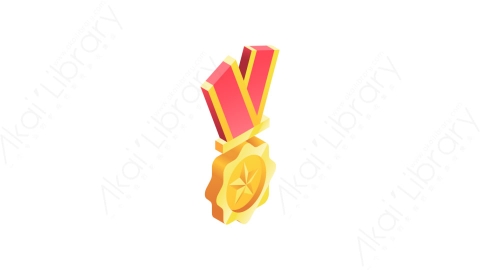 图片素材-001金牌gold medalMG等距立体卡通奖章徽章奖杯元素图标