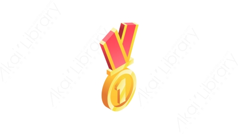图片素材-004金牌gold medalMG等距立体卡通奖章徽章奖杯元素图标