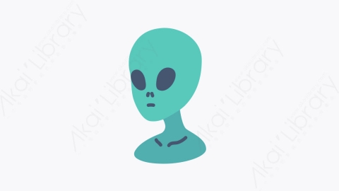 图片素材-001外星人 alien扁平MG卡通空间元素图标
