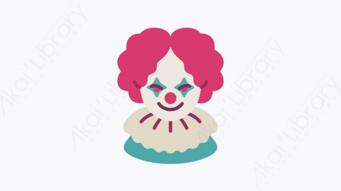 图片素材-009小丑 clown扁平MG卡通万圣节元素图标