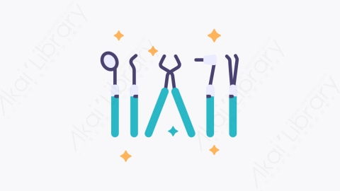 图片素材-014牙医工具 dentist tools扁平MG卡通牙科元素图标
