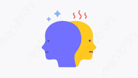 图片素材-017矛盾情绪 bipolar扁平MG卡通心理健康和障碍元素图标