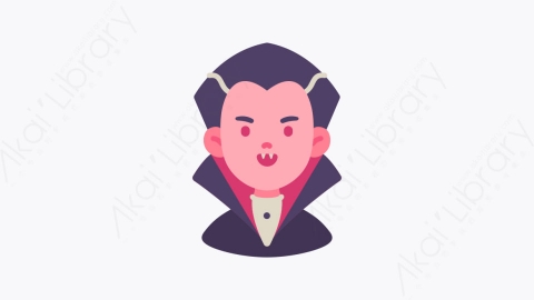 图片素材-017吸血鬼 dracula扁平MG卡通万圣节元素图标