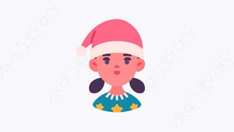 图片素材-019女孩 girl扁平MG卡通圣诞节元素图标