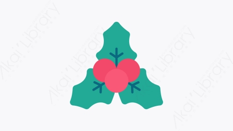 图片素材-026槲寄生 mistletoe扁平MG卡通圣诞节元素图标