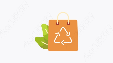 图片素材-027回收 recycle扁平MG卡通去生态元素图标