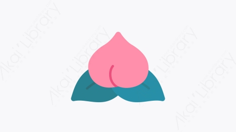 图片素材-030桃 peach扁平MG卡通农历新年元素图标