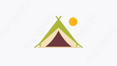 图片素材-033露营 camping扁平MG卡通露营元素图标
