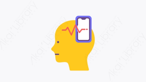 图片素材-033社会上瘾者 social addict扁平MG卡通心理健康和障碍元素图标